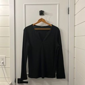 Amazon Black Waffle Knit Top